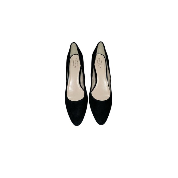 NWOT Cole Hahn Signature Black Suede Block Heel Pumps‎ Size 8 - Picture 1 of 6